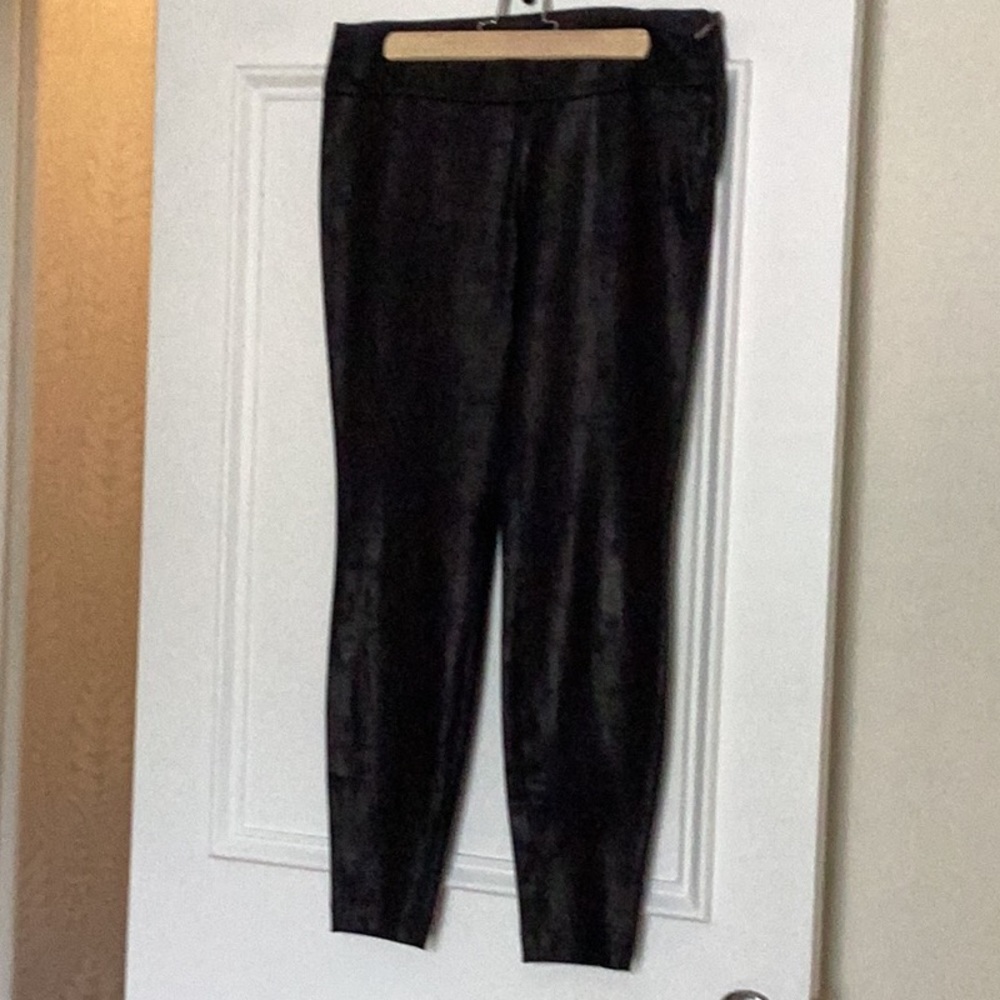 ABS Platinum Women Black Faux Leather Pants size 6